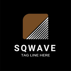 Design wave square vector logo template. Rectangular, rhombus icon set. You can use in the construction, factories, communications, electronics, or creative design concepts