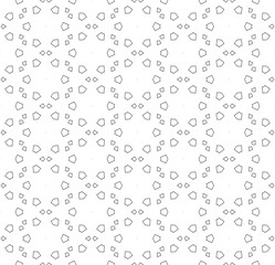Fototapeta na wymiar Simple lines, seamless kaleidoscope style abstract black & white B&W geometry pattern, isolated on white background.
