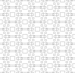 Simple lines, seamless kaleidoscope style abstract black & white B&W geometry pattern, isolated on white background.