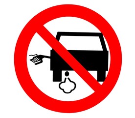 Turn off engine when refueling, safety sign.
