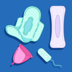 Feminine hygiene set. vector illustration.