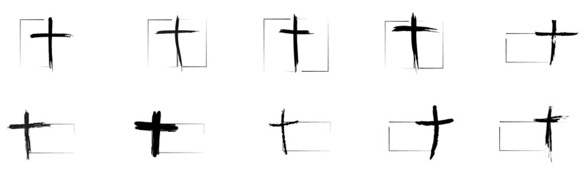 Hand-drawn black cross 
