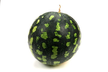 ripe striped watermelon isolated on white background