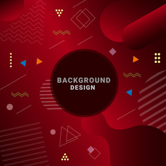 Dark Red Memphis Background