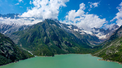 Naklejka na ściany i meble Beautiful Switzerland from above - the Swiss Alps