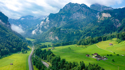 The mountains of the Swiss Alps - Switzerland from above