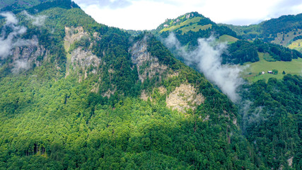 The mountains of the Swiss Alps - Switzerland from above