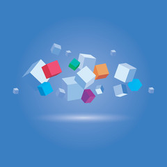 Obraz premium Abstract poligonal background. 3d render illustration. Geometric background with low-poly elements