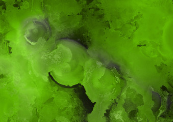 Hand painted alcohol ink background. Abstract delicate green texture. Contemporary wallpaper. 