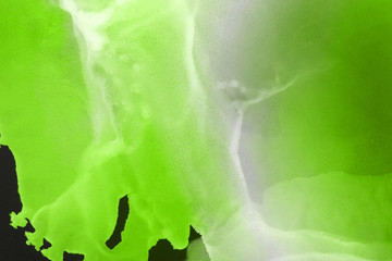 Hand painted alcohol ink background. Abstract delicate green texture. Contemporary wallpaper. 
