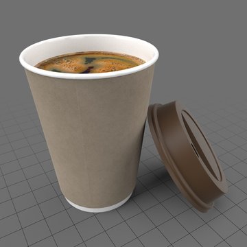 Americano coffee in disposable cup