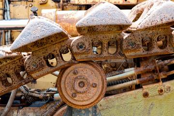 cogwheel of the Old tractor , crawler wheel