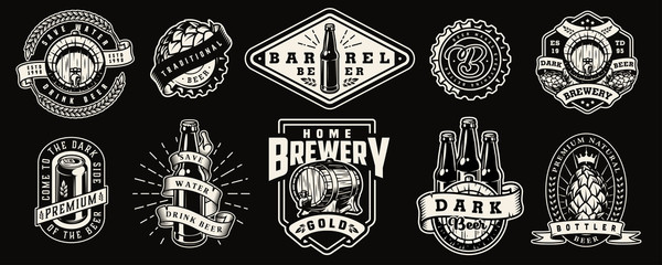 Vintage monochrome brewery prints