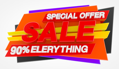 SPECIAL OFFER SALE 90 % ELERYTHING 3d rendering