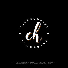 C H CH initial name vintage logo vector