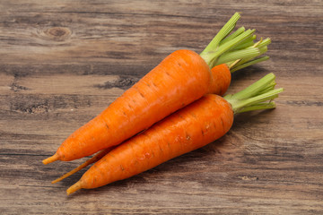 Three Young fresh ripe carrot