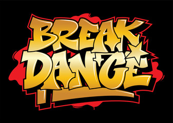 Graffiti style lettering text design