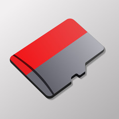 Micro SD memory card. Vector