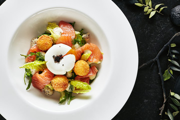 Trout Fillet 48 Degrees and Egg Poached with Warm Potatoes