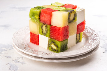 Rubik's cube fruit salad