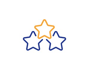 Star rating sign. Ranking stars line icon. Best rank symbol. Colorful outline concept. Blue and orange thin line ranking stars icon. Vector