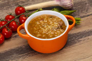 Caucasian Kharcho soup with beef meat