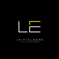 Initial L E LE minimalist modern logo identity vector - obrazy, fototapety, plakaty
