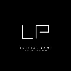 Initial L P LP minimalist modern logo identity vector