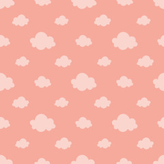 Seamless pattern with pink clouds
