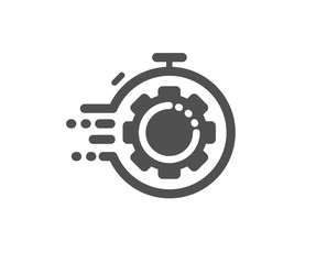 Settings cogwheel sign. Seo timer icon. Traffic management symbol. Classic flat style. Simple seo timer icon. Vector