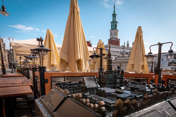 Miniature Stary Rynek Poznan vs Actual Stary Rynek juxtaposition