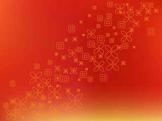 Red autumn background in Japanese style. Illustration for flyer, greeting card, festive, invitation.