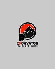 Excavator logo template vector. Heavy equipment logo vector for construction company.