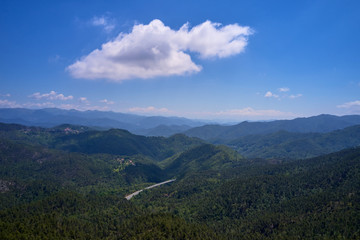 Obraz premium Aerial photography. Panoramic view of the Alps north of Italy. Trento Region. Great trip to the Alps.