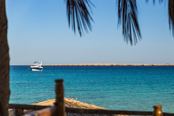 view from boardwalk beach of Mahmya island egypt