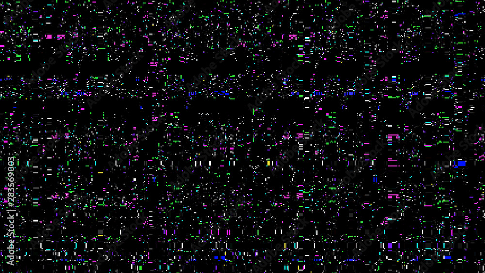 Poster glitch. abstract shapes. chaos. pixel. cyberpunk. computer screen error. digital design. pixel noise