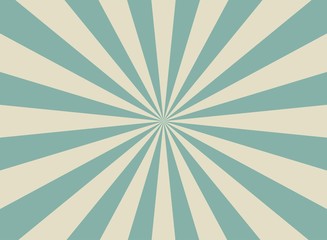 Sunlight retro faded background. Pale blue color burst background.