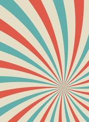 Sunlight retro faded grunge background. blue and red color burst background.