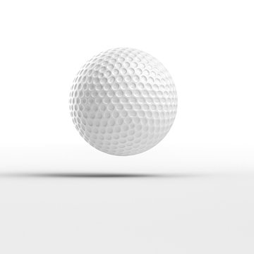 3d render image of a golf ball on a white background.