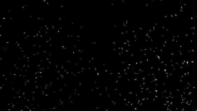   Gold Silver Confetti Slow Motion, with Alpha Chanal.