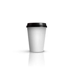 Coffee or tea cup mock up. Vector coffee cup isolated on white background.