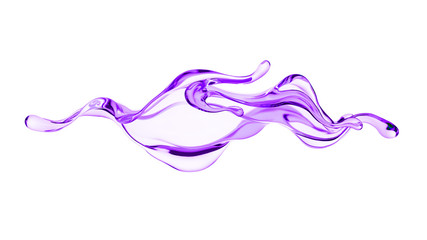 Splash of thick purple liquid. 3d illustration, 3d rendering.