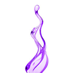 Splash of thick purple liquid. 3d illustration, 3d rendering.