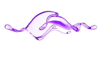 Splash of thick purple liquid. 3d illustration, 3d rendering.