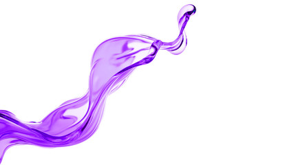 Splash of thick purple liquid. 3d illustration, 3d rendering.