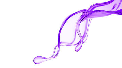 Splash of thick purple liquid. 3d illustration, 3d rendering.