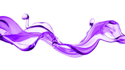 Splash of thick purple liquid. 3d illustration, 3d rendering.