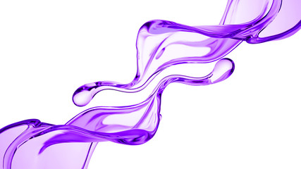 Obraz premium Splash of thick purple liquid. 3d illustration, 3d rendering.