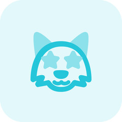 star stuck on eyes of wild fox emoticon