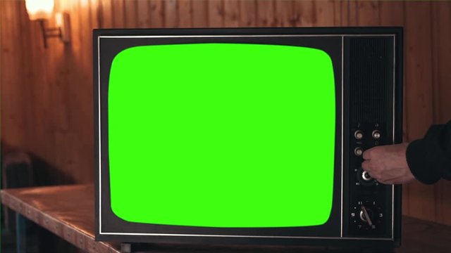 Retro Television with Green Screen, Switching Channels